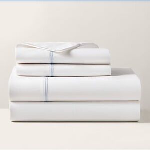 Ralph Lauren King Palmer Percale Sky Blue Organic Cotton FLAT Sheet